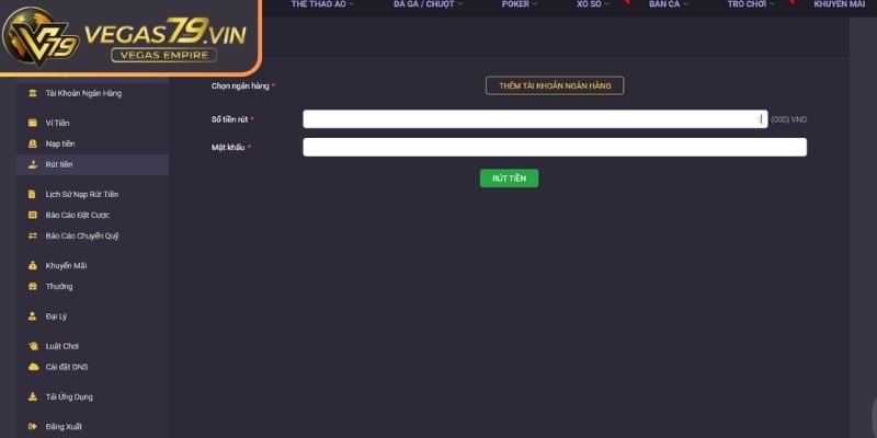 Giới thiệu quy trình rút tiền Vegas79
