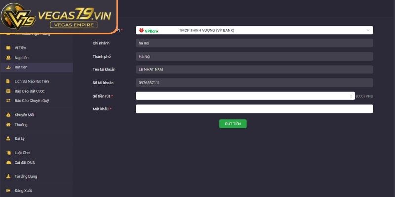 Thực hiện chuyển khoản