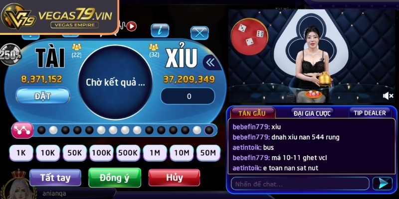 Cách chơi Tài xỉu Vegas79 online